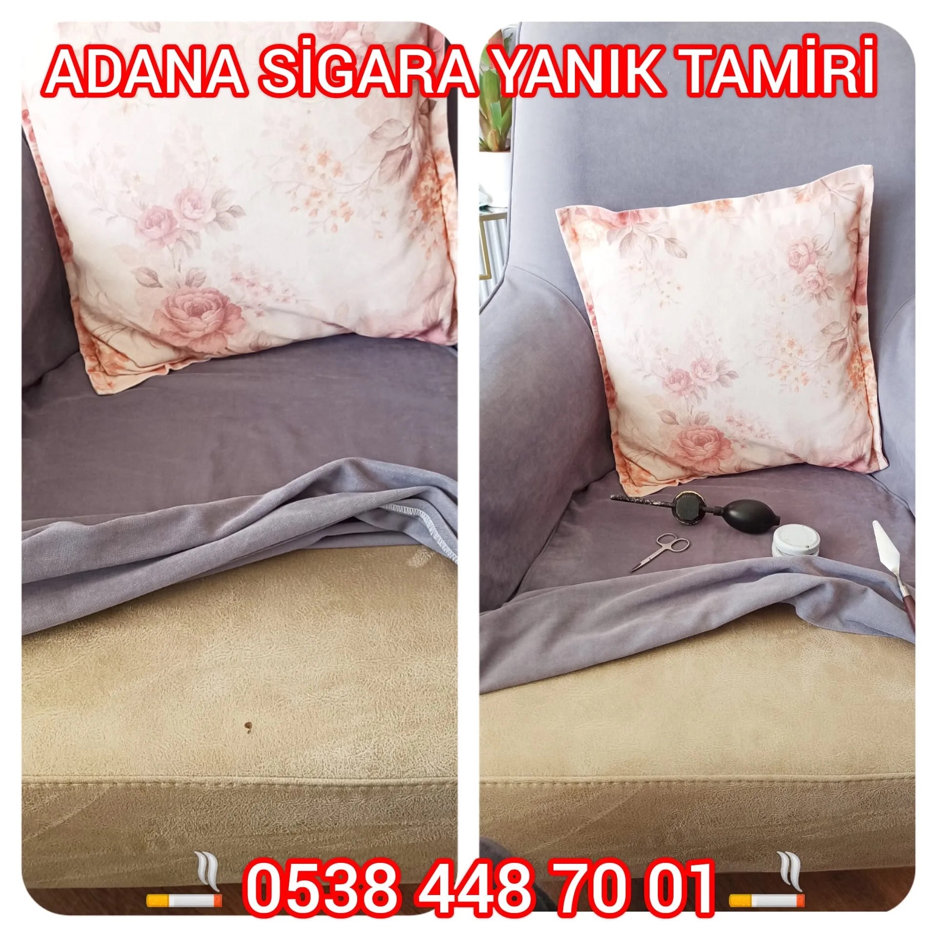 Sigara yanığı tamiri örneği